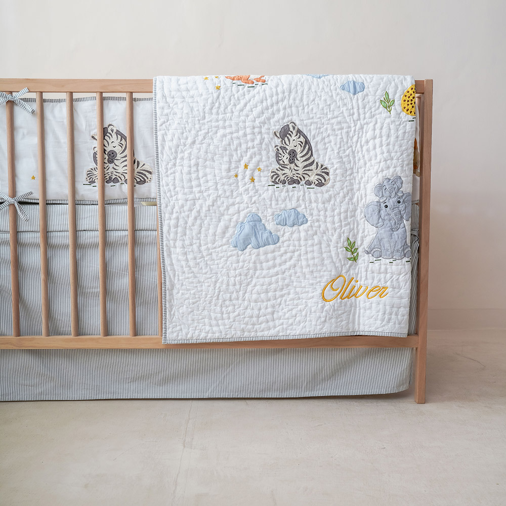 Little West Street - Crib Bedding Set - Snuggle Safari - 6 Pc Set