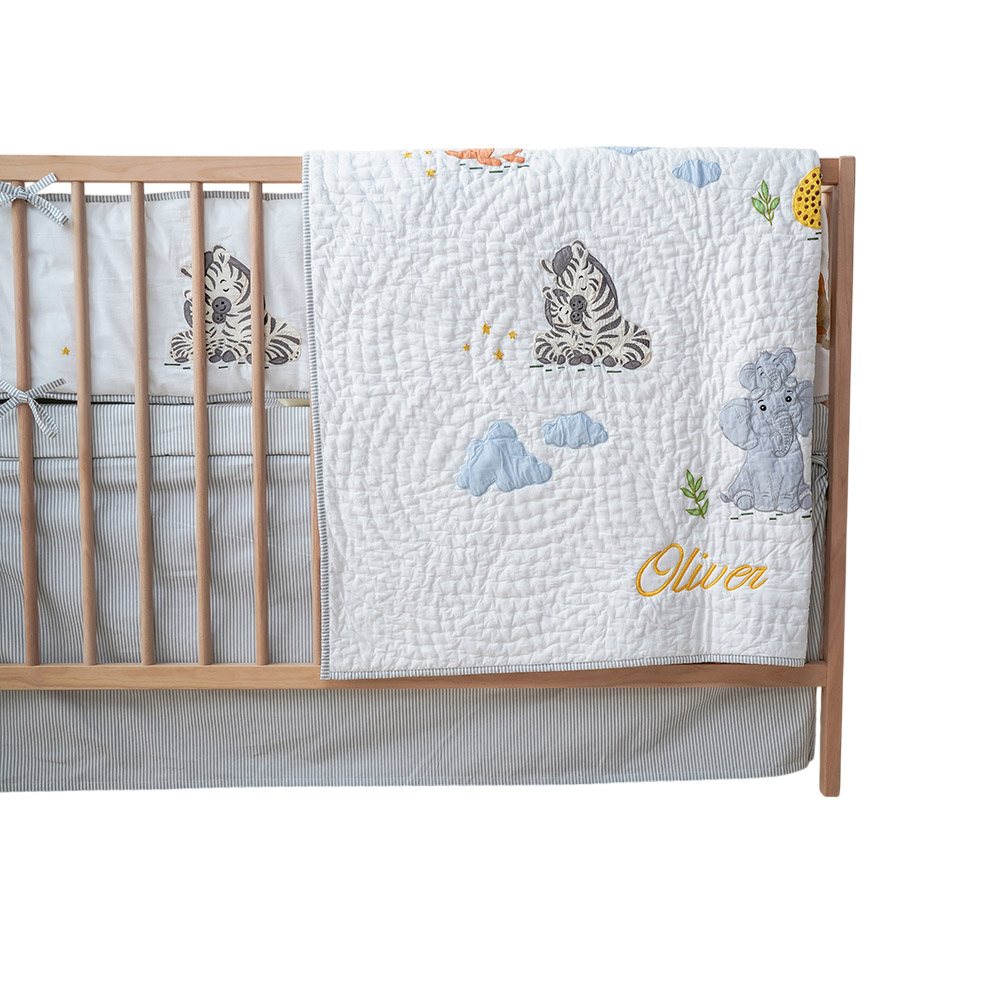 Little West Street - Reversible Crib Bumper - Snuggle Safari