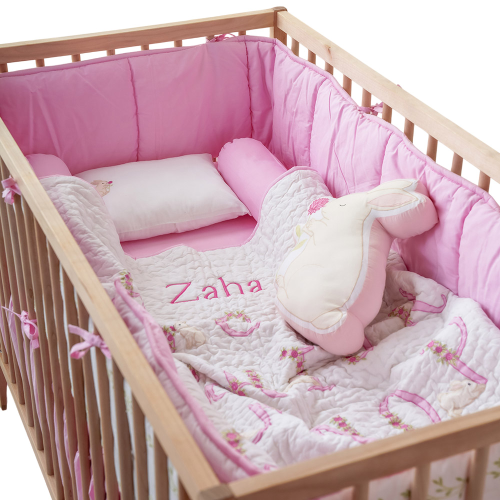 Little West Street - Crib Bedding Set - Floral Alphabet - 6 Pc Set