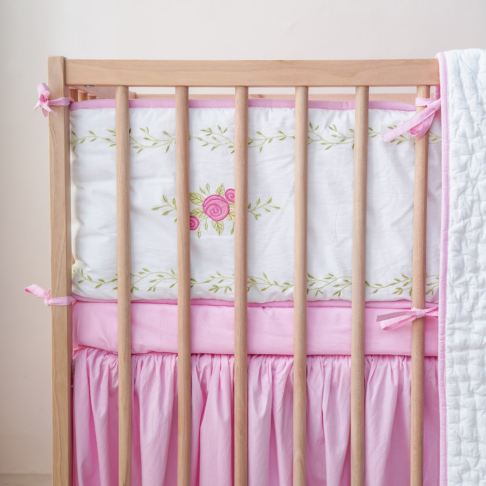 Little West Street - Reversible Crib Bumper - Floral Alphabet