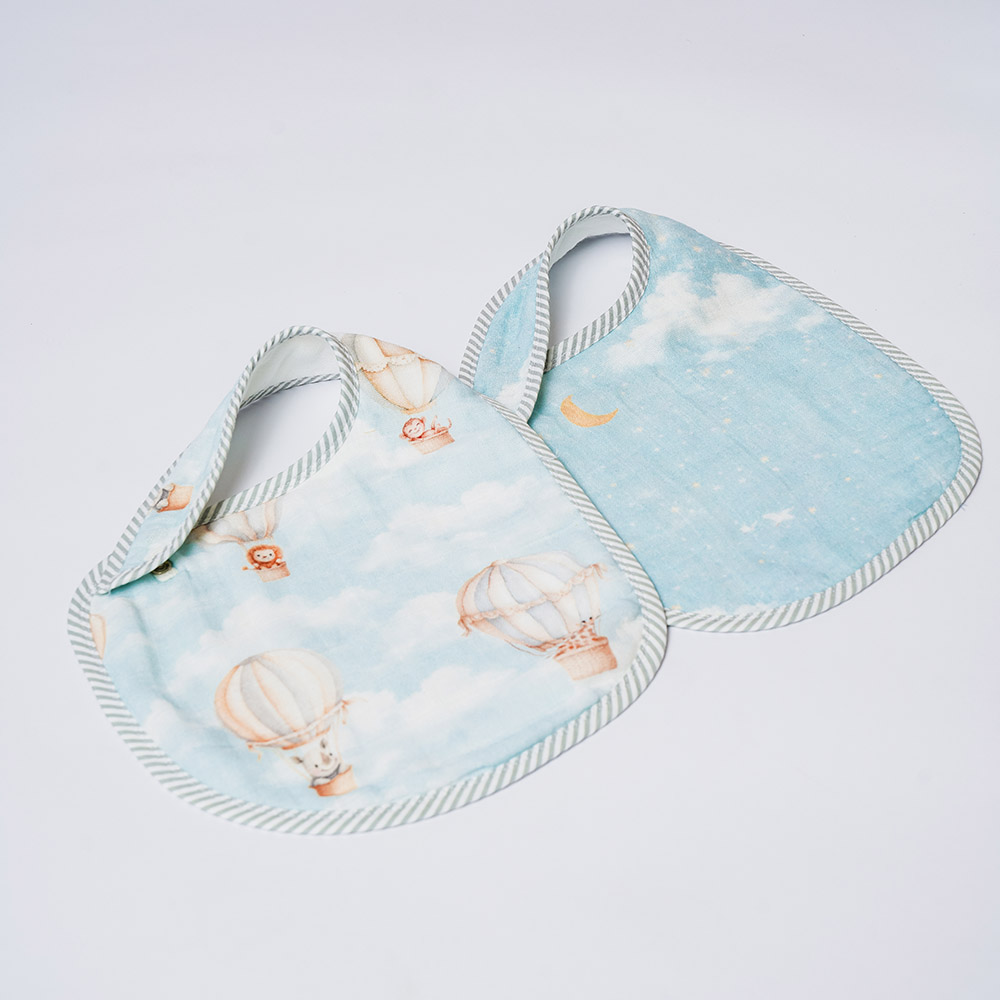 Little West Street - Organic Bib Set - Vintage Balloons - 2 Pc Set