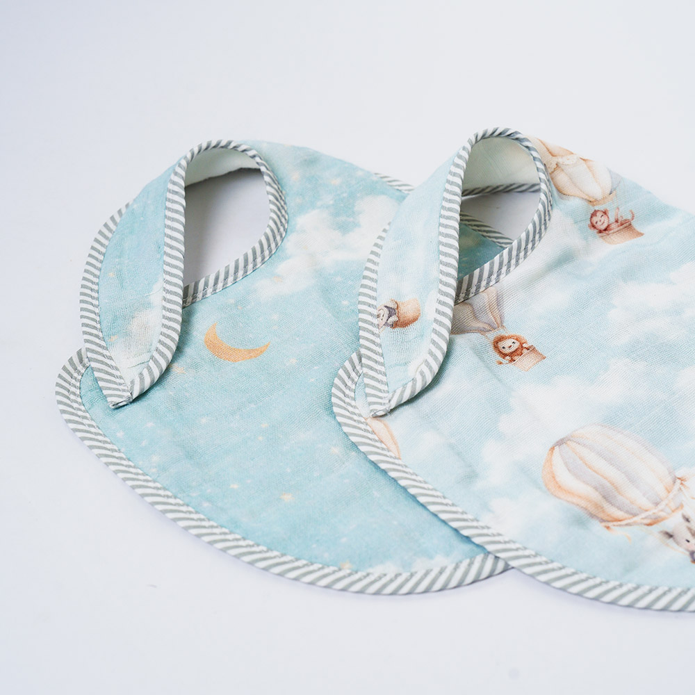Little West Street - Organic Bib Set - Vintage Balloons - 2 Pc Set