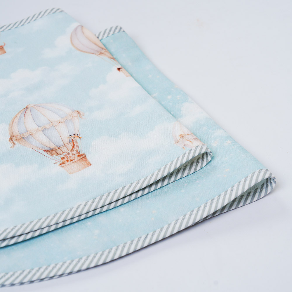 Little West Street - Organic Burp Cloth Set - Vintage Balloons - 2 Pc Set
