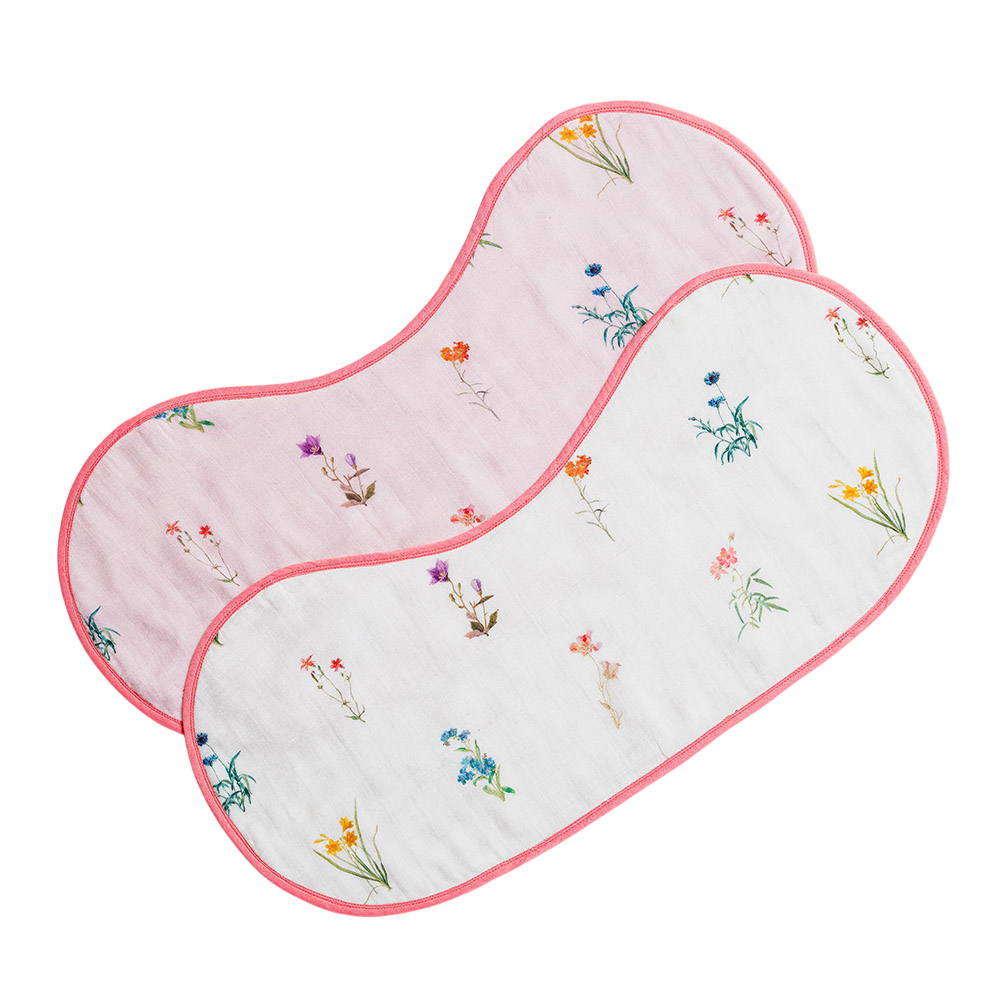 Little West Street - Organic Burp Cloth Set - Botanical - 2 Pc Set
