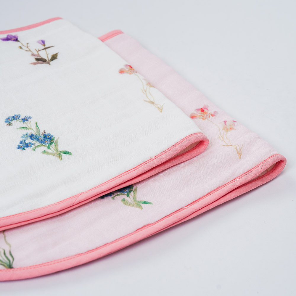 Little West Street - Organic Burp Cloth Set - Botanical - 2 Pc Set