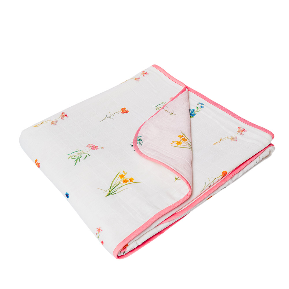 Little West Street - Personalized Organic Reversible Blanket - Botanical