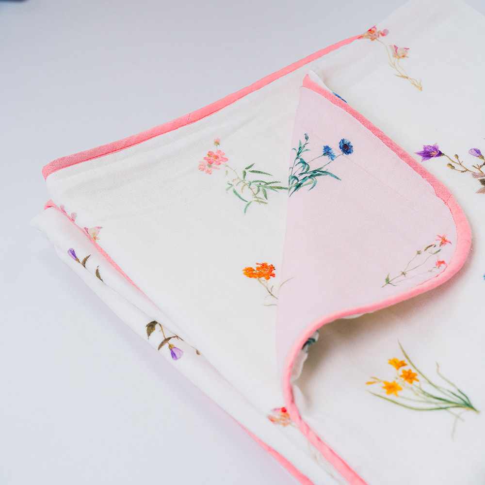 Little West Street - Personalized Organic Reversible Blanket - Botanical