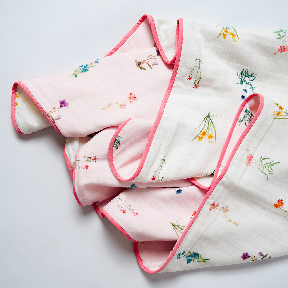 Little West Street - Personalized Organic Reversible Blanket - Botanical