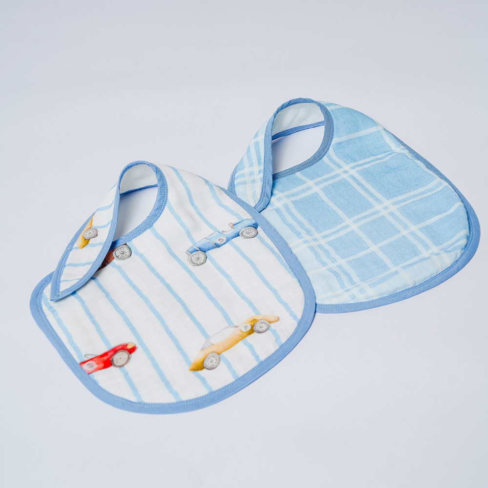 Little West Street - Organic Bib Set - Vintage Racers - 2 Pc Set