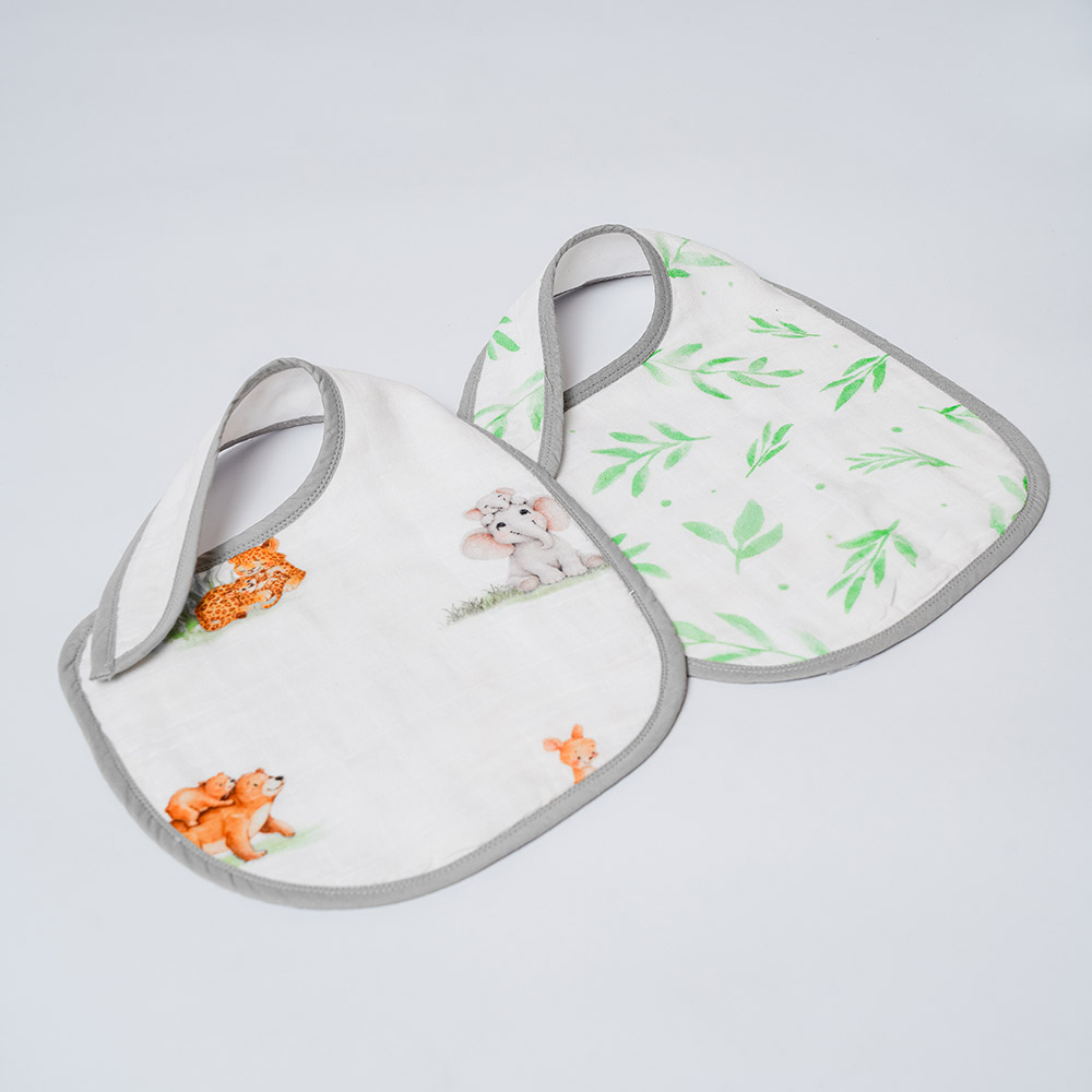 Little West Street - Organic Bib Set - Snuggle Safari - 2 Pc Set