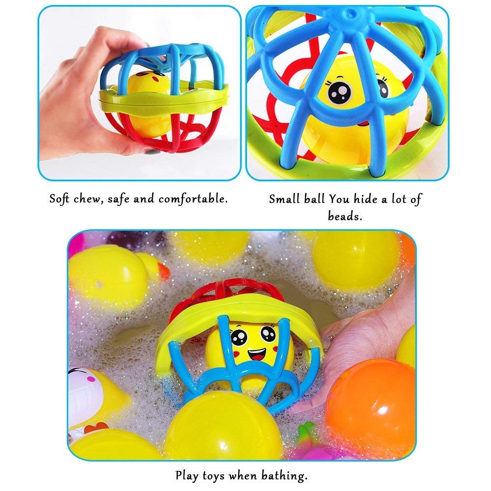 Little Angel Soft Chewable Rattle Ball Toy - Multicolor