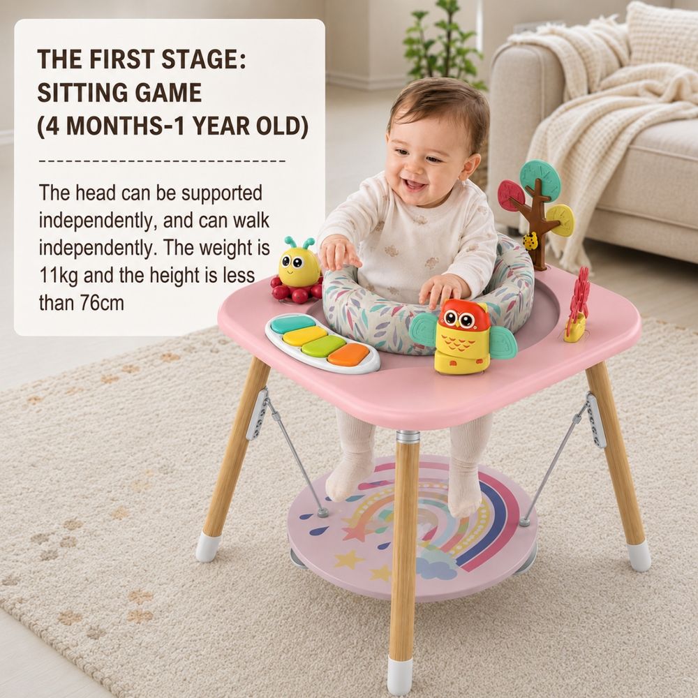 Little Angel - Baby Activity Center With 360 Degree Rotating Seat - Pink