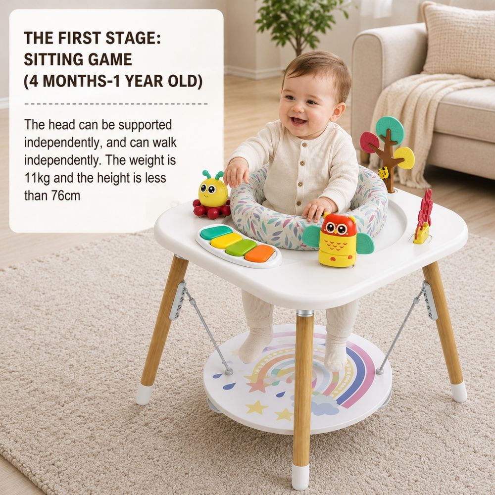 Little Angel - Baby Activity Center With 360 Degree Rotating Seat - White