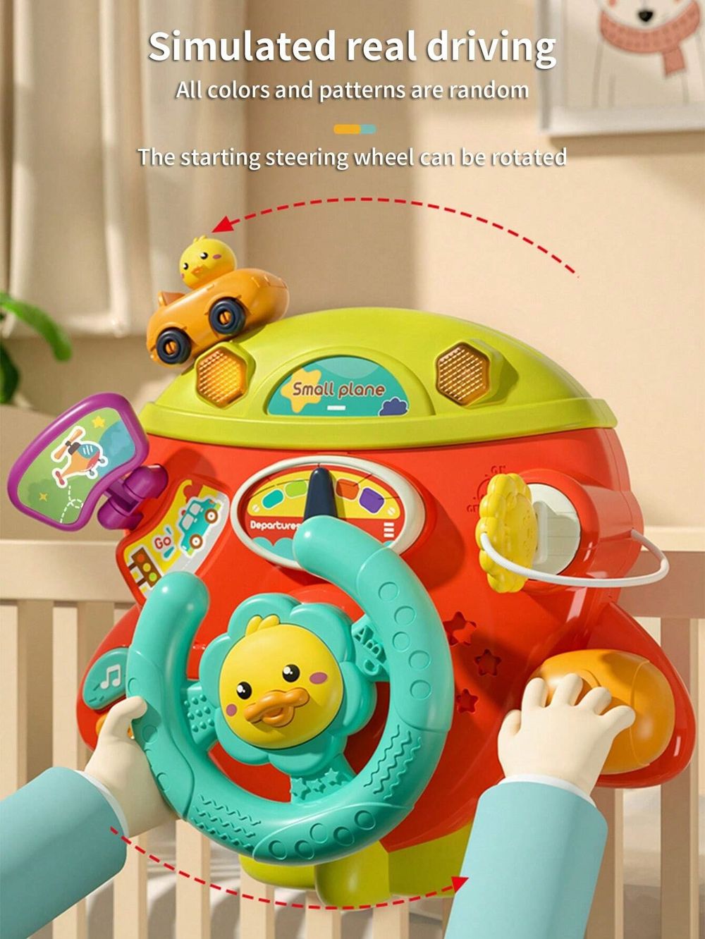 Little Angel Baby Driving Simulation Steering Wheel Toy - Color May Vary