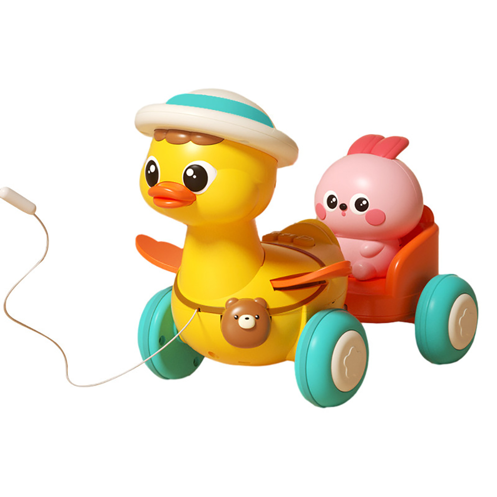 Little Angel Kids Musical Duck Pull-along Toy With Bunny & Light