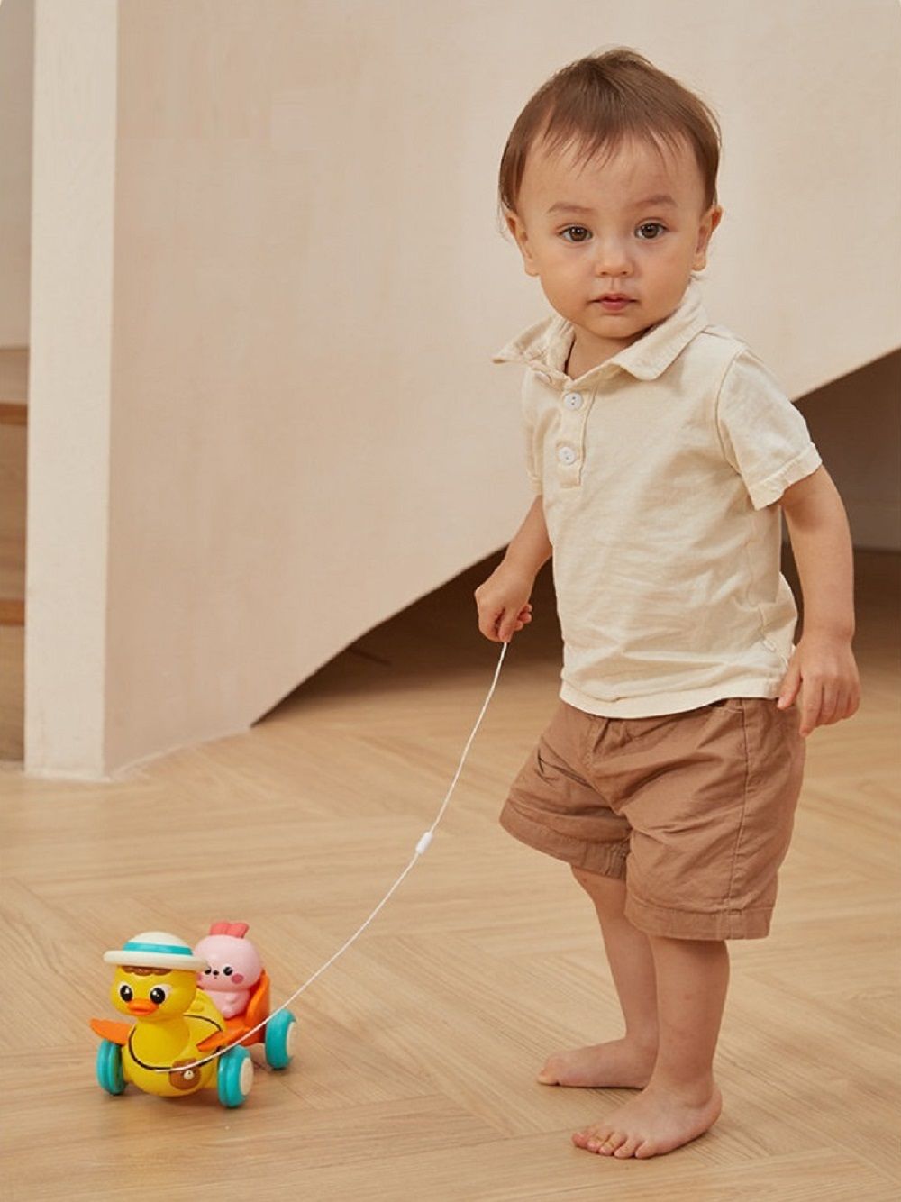 Little Angel Kids Musical Duck Pull-along Toy With Bunny & Light