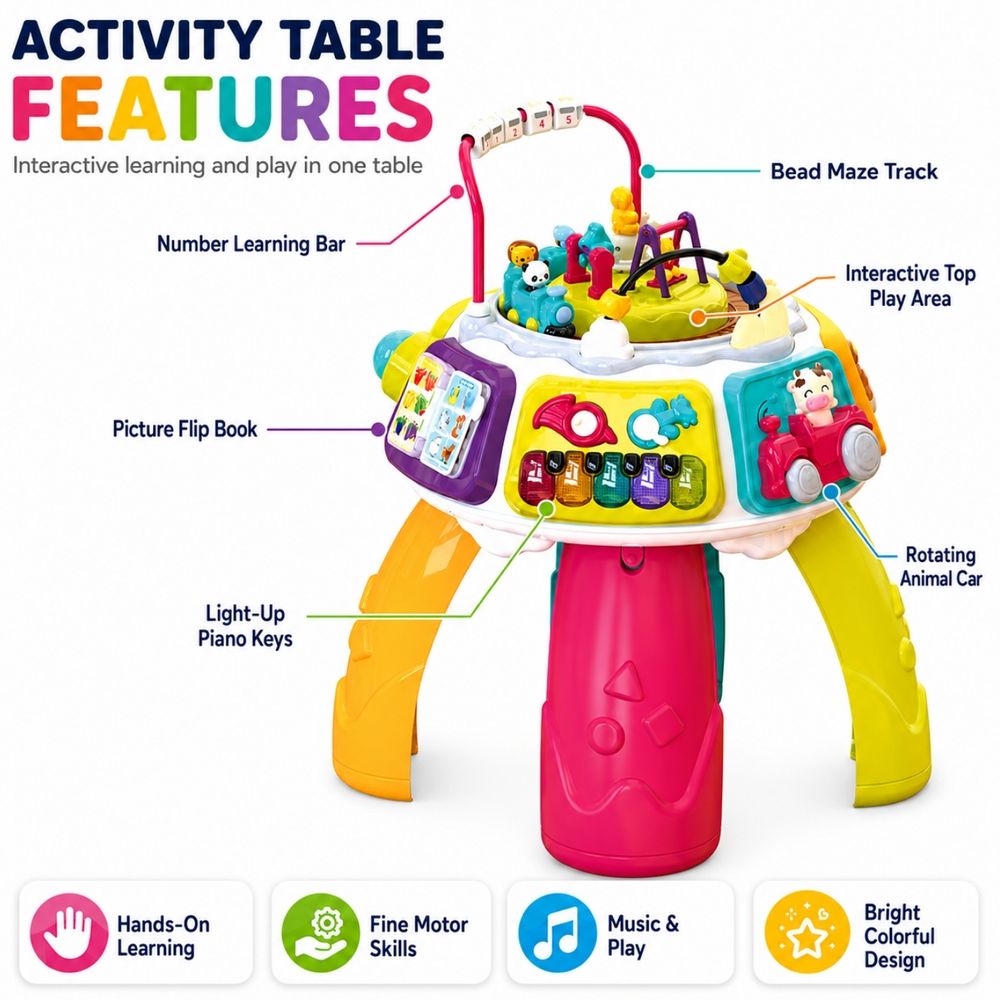 Goodway - Musical Baby Activity Table Learning Center Toy