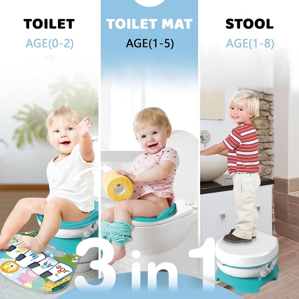 Little Angel Kids Potty Chair 3-In-1 Training Seat With Lid - Yellow
