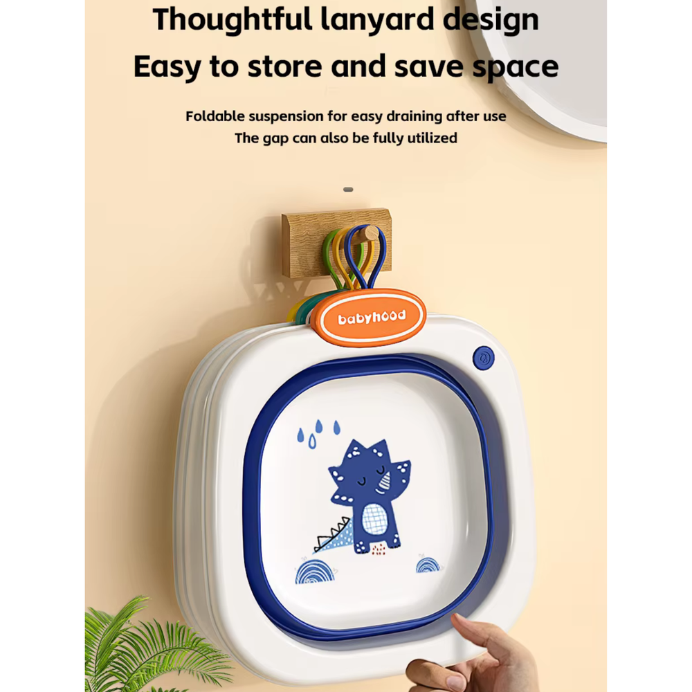 Little Angel Baby Foldable Wash Basin With Dinosaur Print