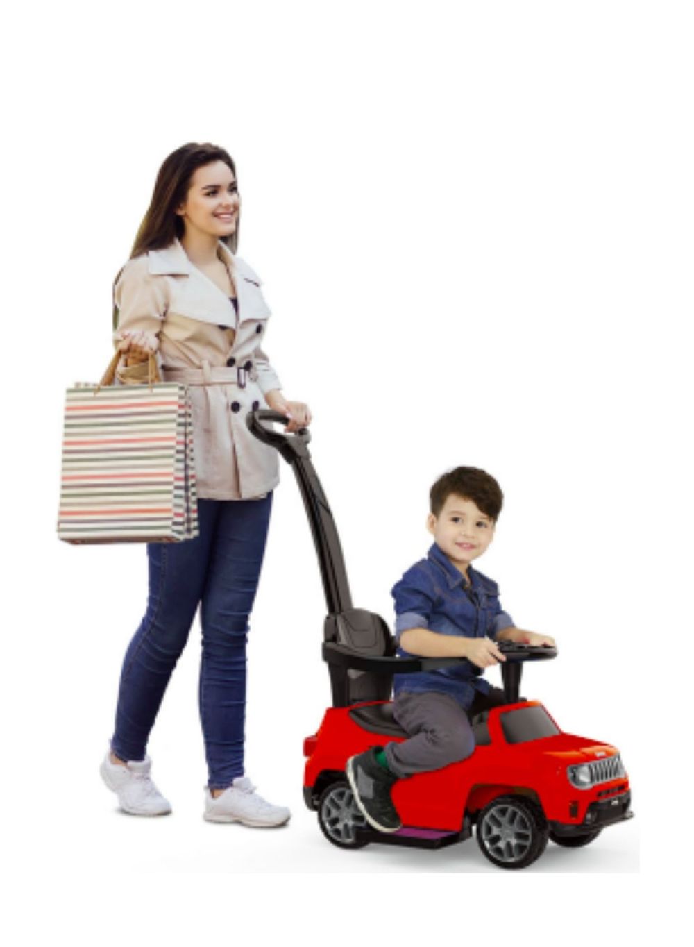 Little Angel Baby Ride On Push Car With Handle - Red