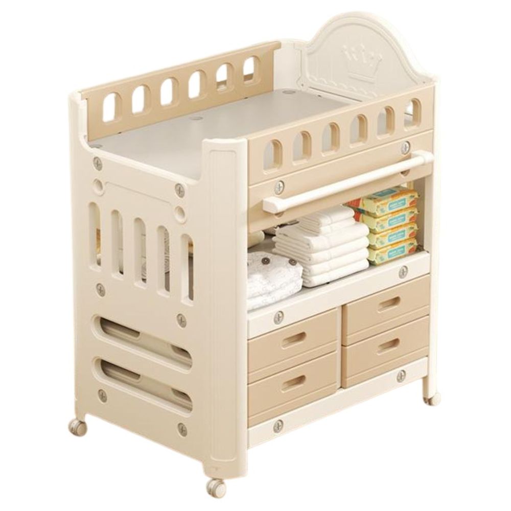 Little Angel Baby Diaper Changing Table With Wheels & Storage Drawers
