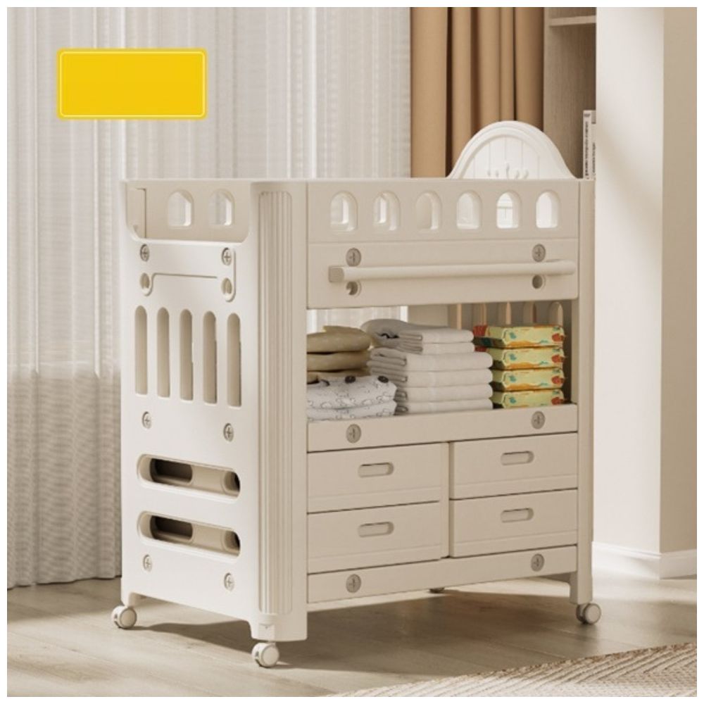 Little Angel Baby Diaper Changing Table With Wheels & Storage Drawers