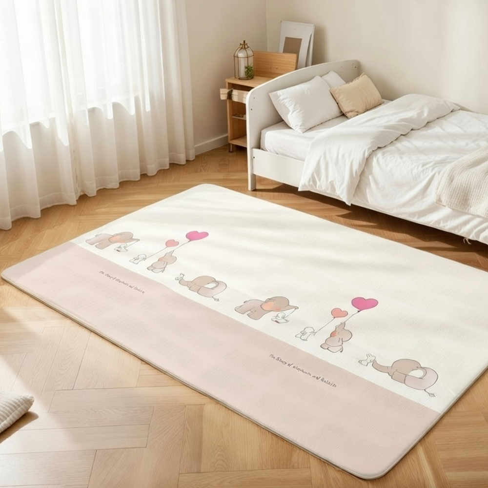 Little Angel - Baby Reversible Floor Play Mat - Elephant Story