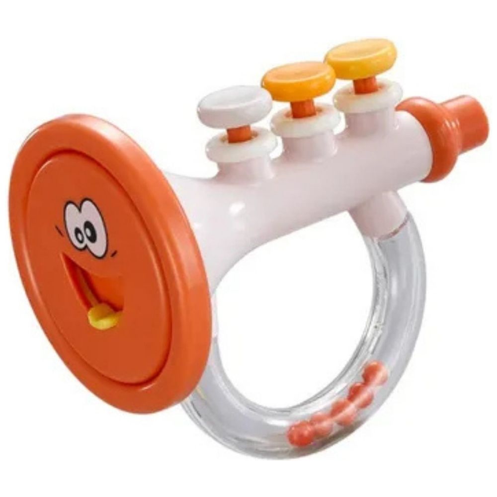 Goodway - Baby Trumpet Rattle Toy With Colorful Beads Handle - Pink