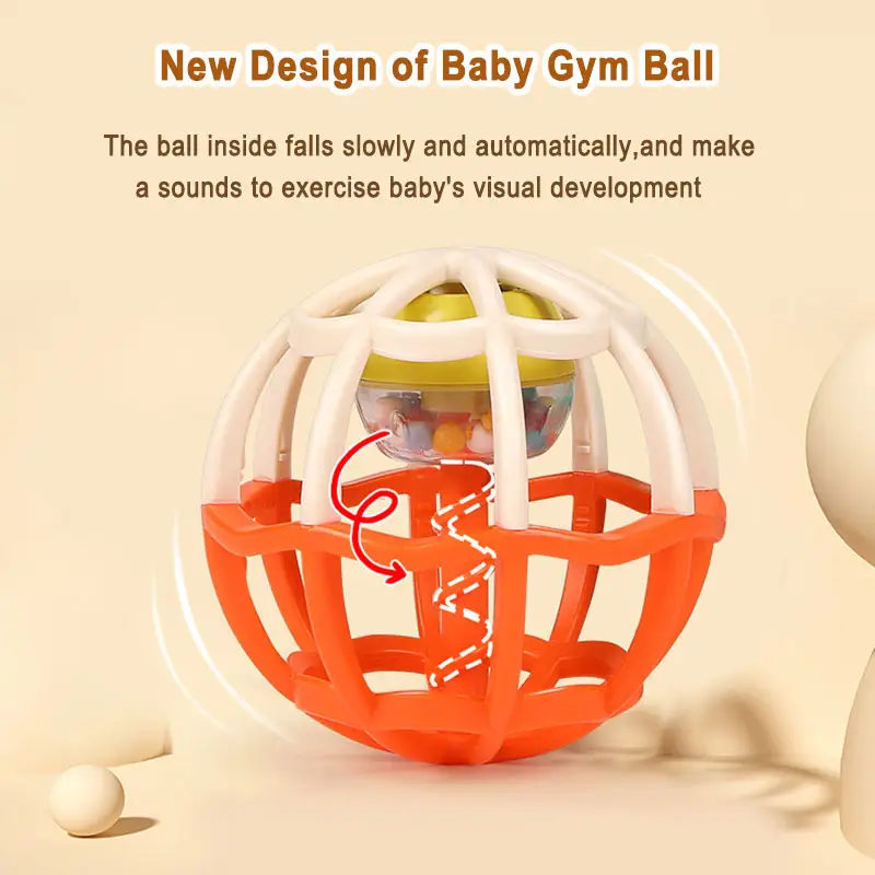 Goodway - Baby Gym Rattle Ball Toy With Rolling Sound - Orange