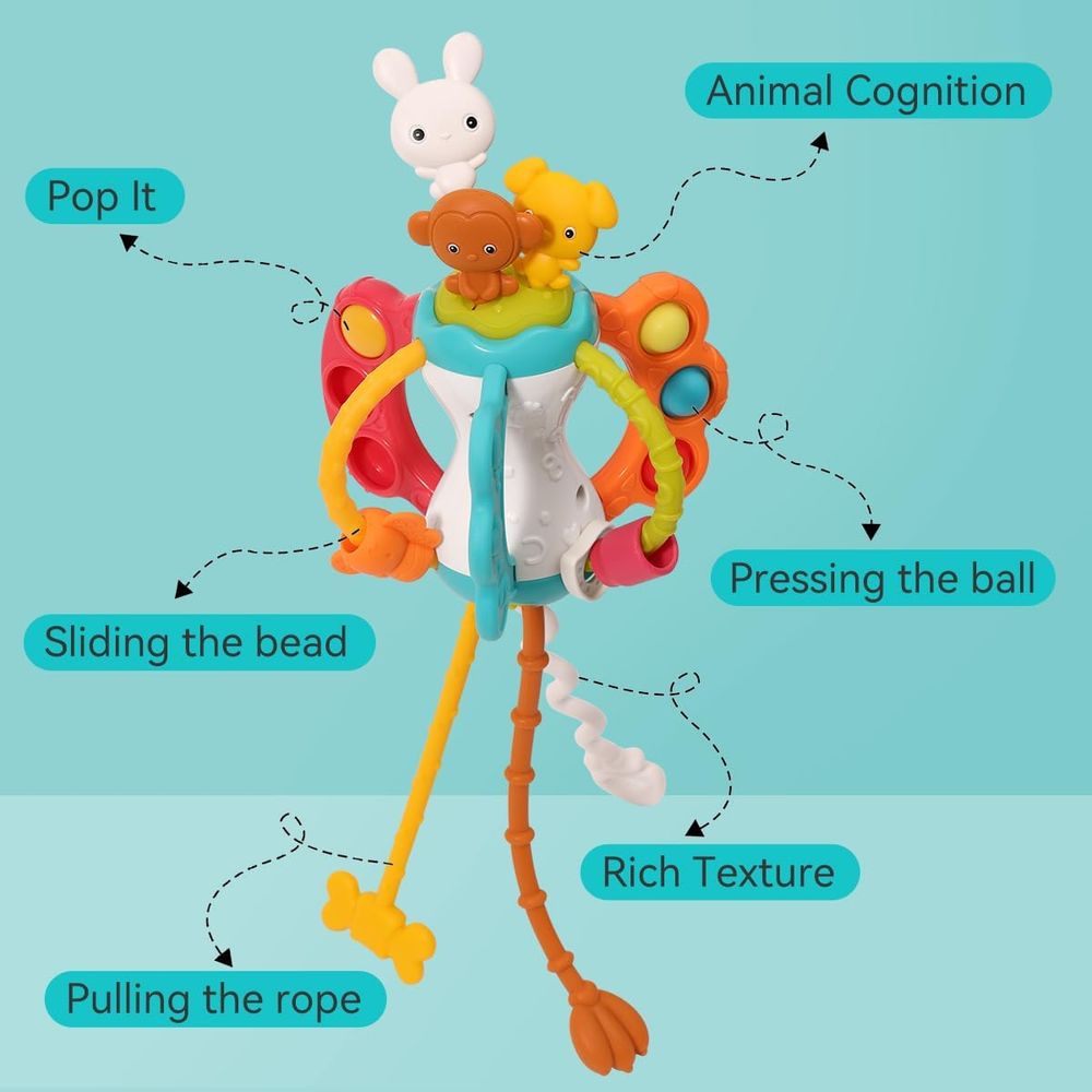 Goodway - Baby Hanging Rattle Teething Toy With Silicone Teether