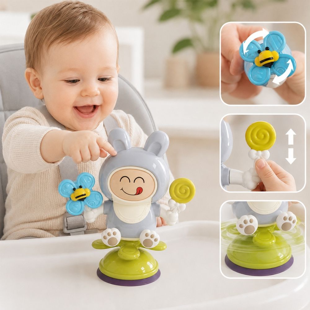 Goodway - Rabbit Spinning Suction Cup Baby Activity Toy - Blue