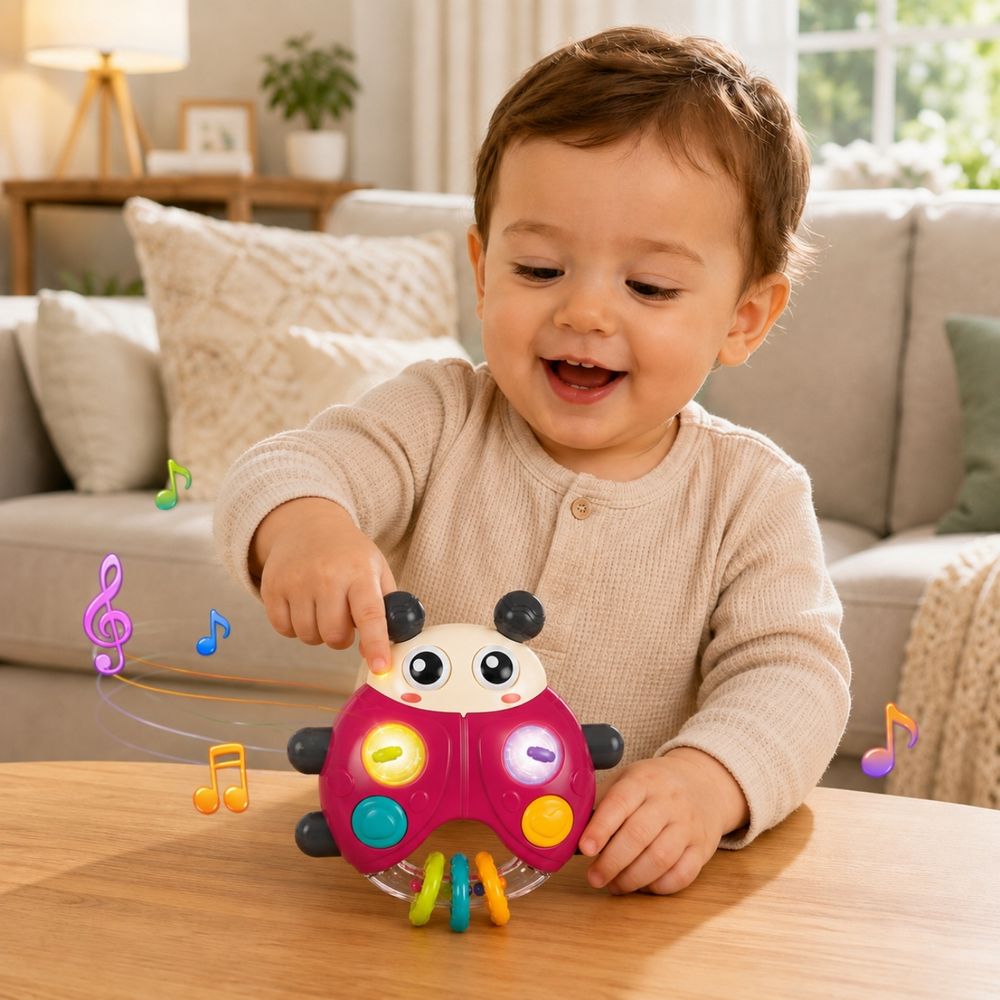Goodway - Musical Light-Up Ladybug Baby Activity Toy - Red