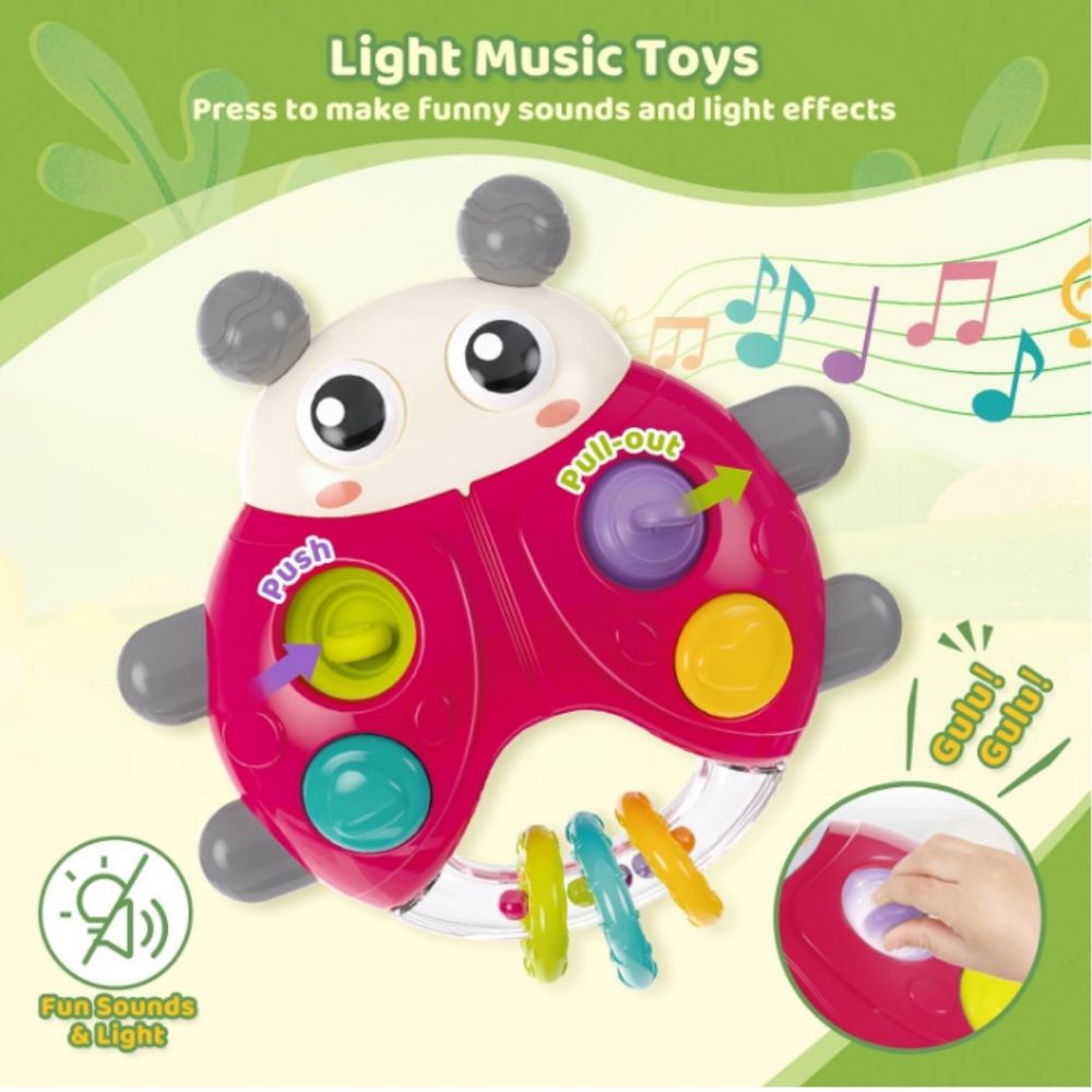 Goodway - Musical Light-Up Ladybug Baby Activity Toy - Red