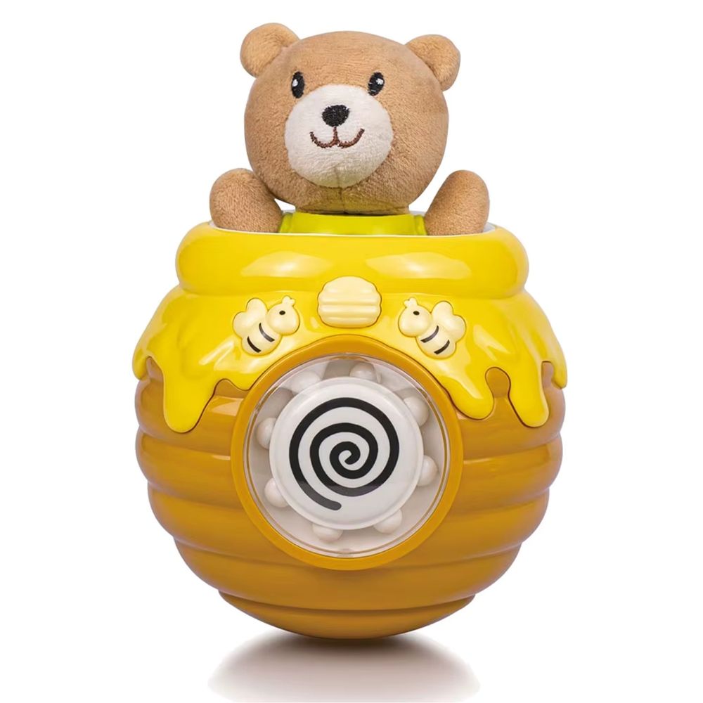 Goodway - Bear Honey Pot Roly-Poly Baby Rattle Toy - Brown