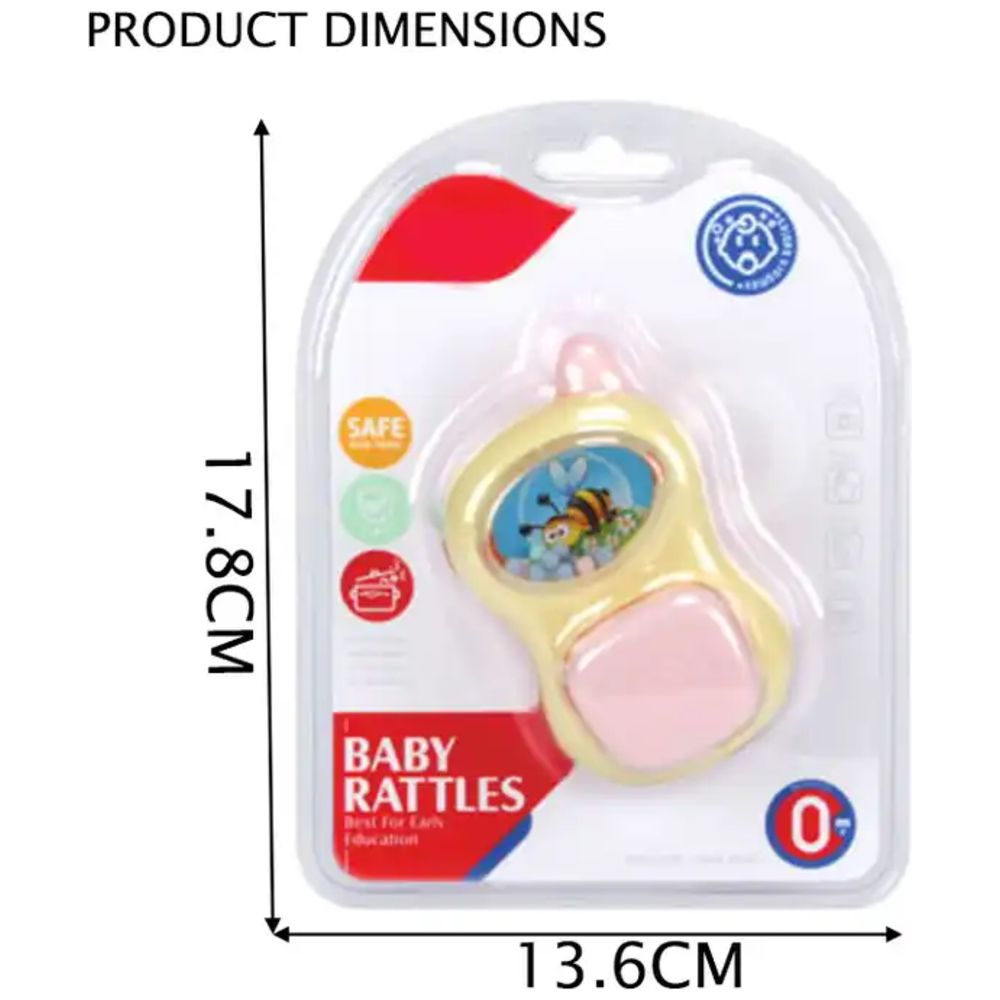 Huanger - Baby Mobile Phone Rattle Toy With Bee Design-Pink