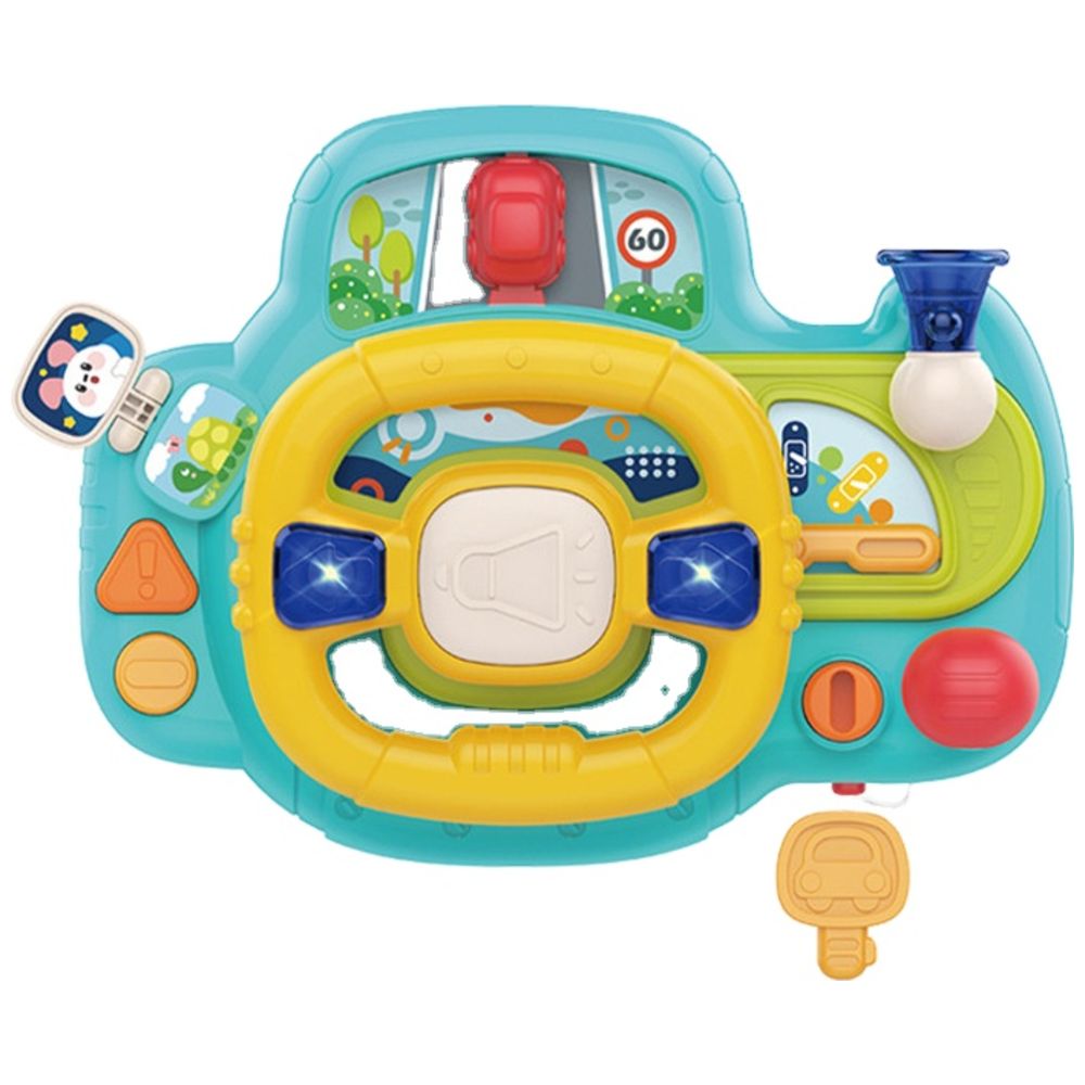 Huanger - Kids Musical Smart Steering Wheel Simulation Toy - Blue