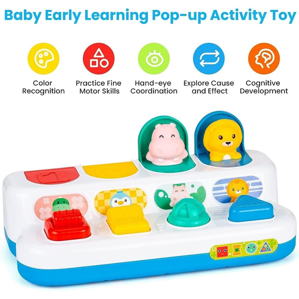 Huanger - Pop-Up Animal Early Learning Activity Toy - Multicolor