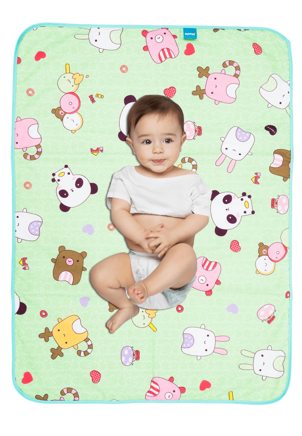 Night Angel - Baby Diaper Changing Mat Waterproof Foldable - Green