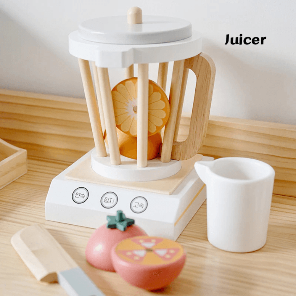 Little Angel Kids Wooden Blender Set - 7 Pcs