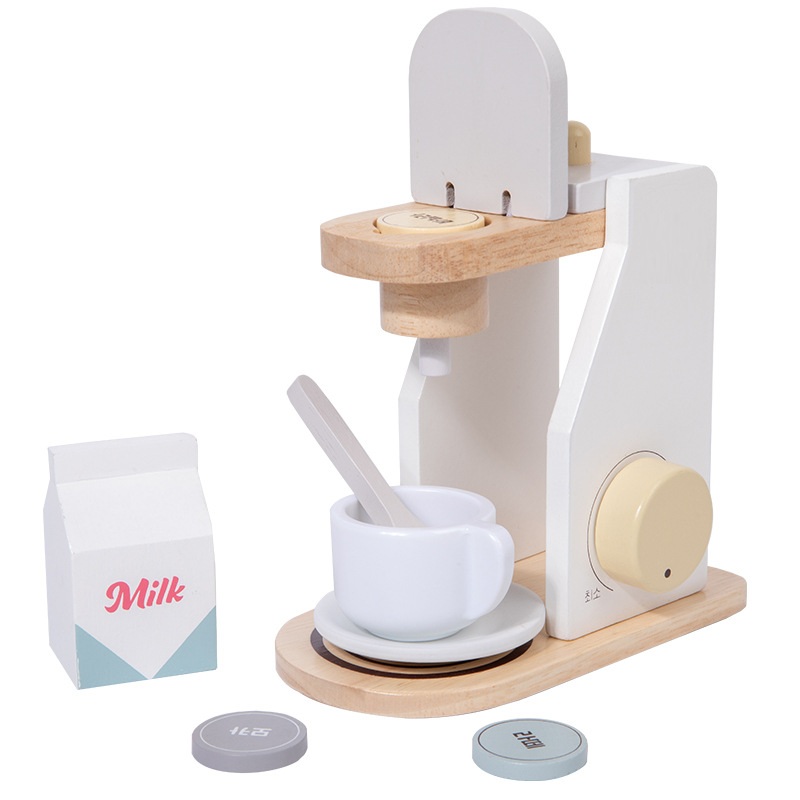 Little Angel Kids Wooden Coffee Maker - 7 Pcs