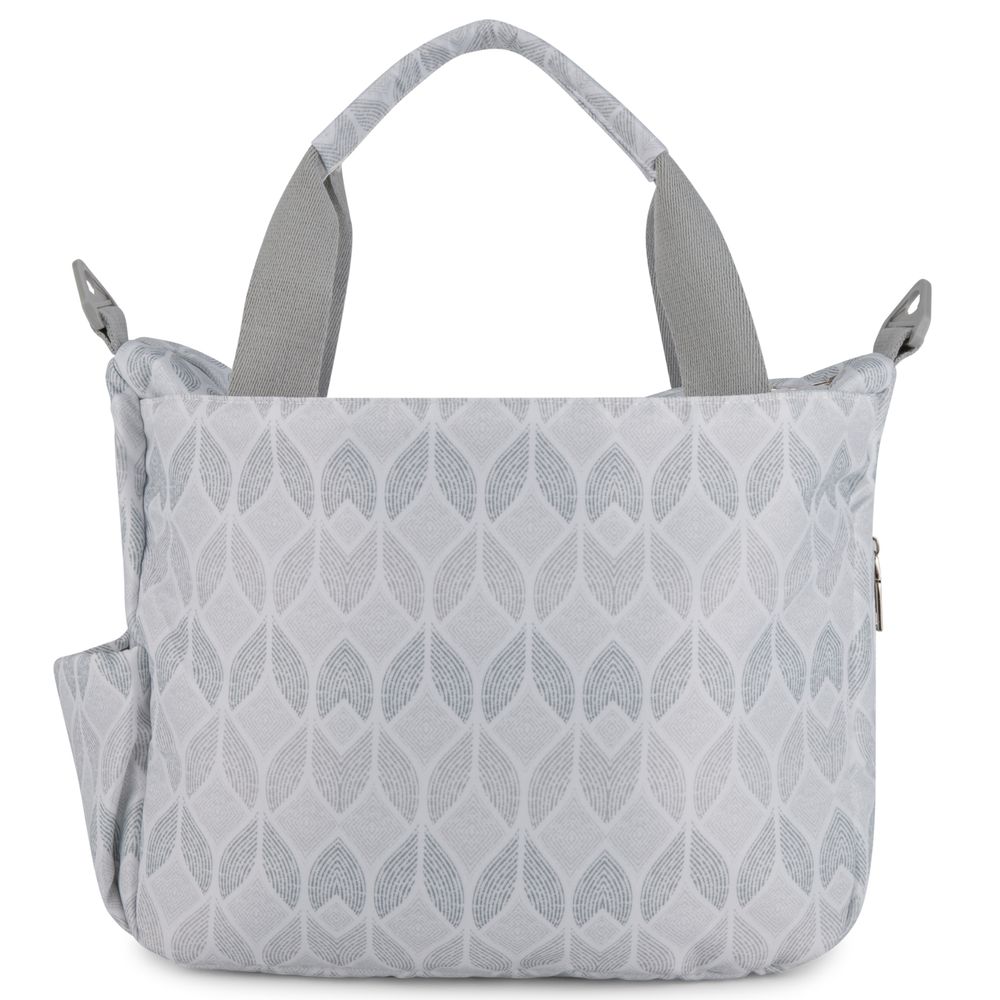 White&Grey - Baby Diaper Bag With Changing Mat - Leaf Whisper