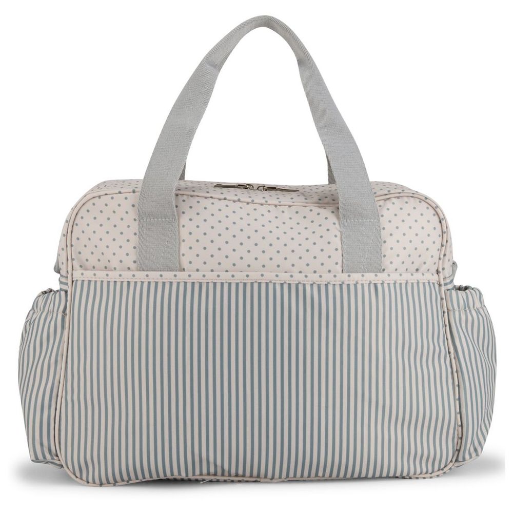 وايت اند غراي - شنطة حفاضات أطفال مع سجادة تغيير - مخططة ومنقط
