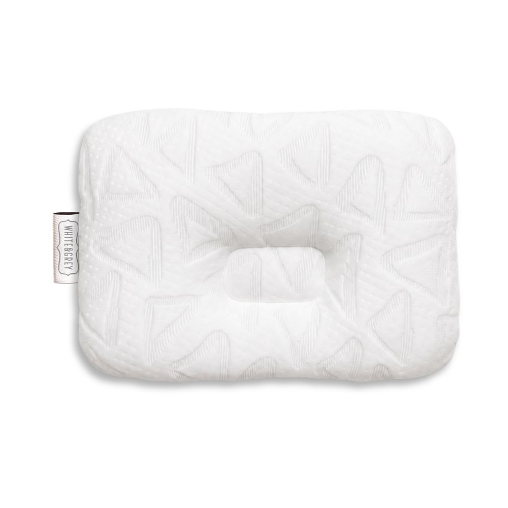 White&Grey - Tencel Cushioned Baby Pillow - Prism Dreams