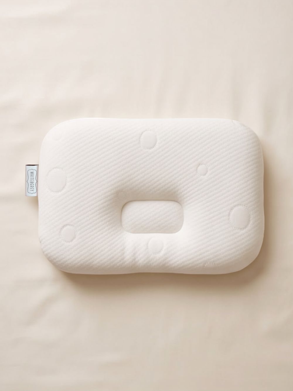 White&Grey - Bamboo Cushioned Baby Pillow - Soft Pebbles