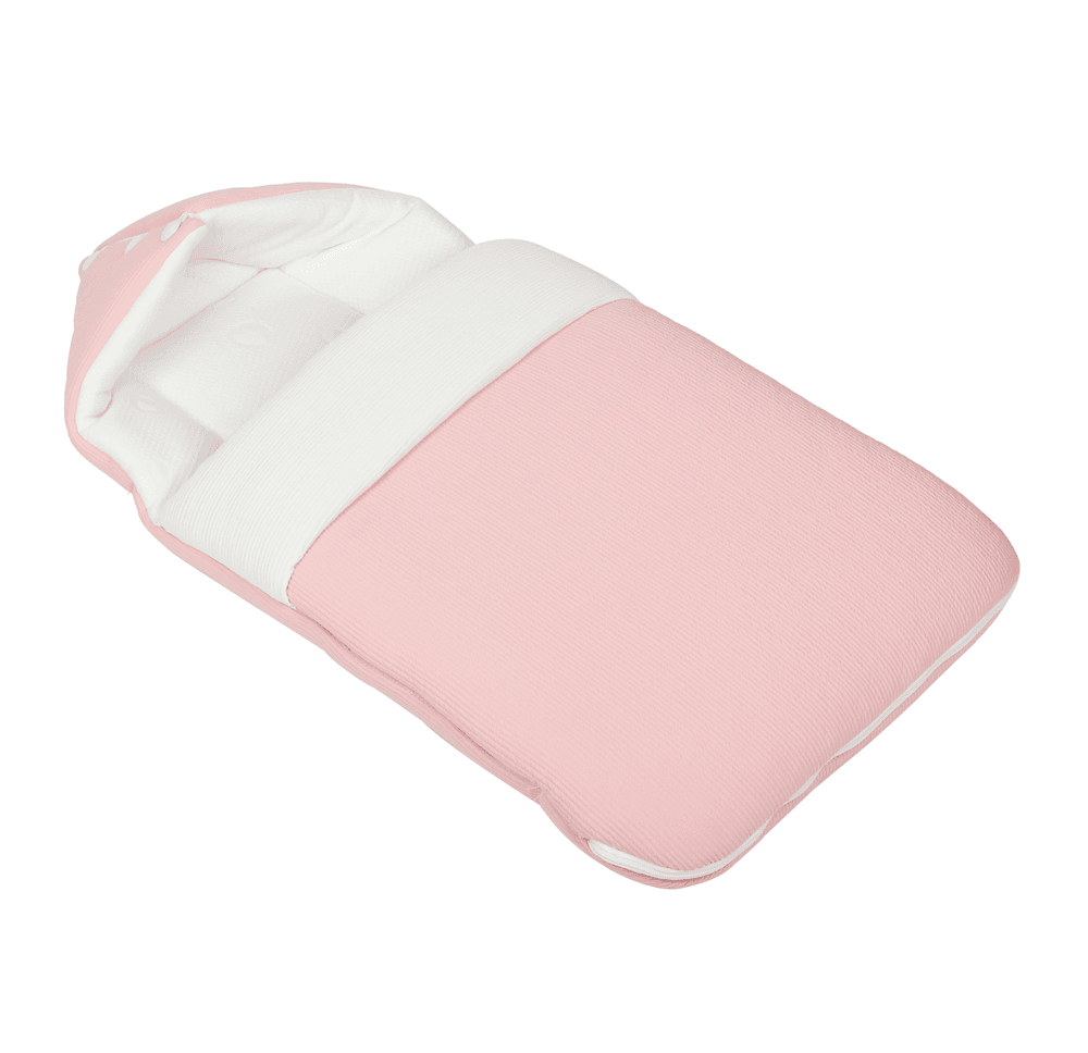 White&Grey - 2-In-1 Bamboo Cushioned Baby Sleeping Bag - Pink/White