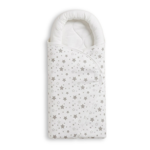 White&Grey - Baby Wrap Snuggle Pod - Grey Star Dreams