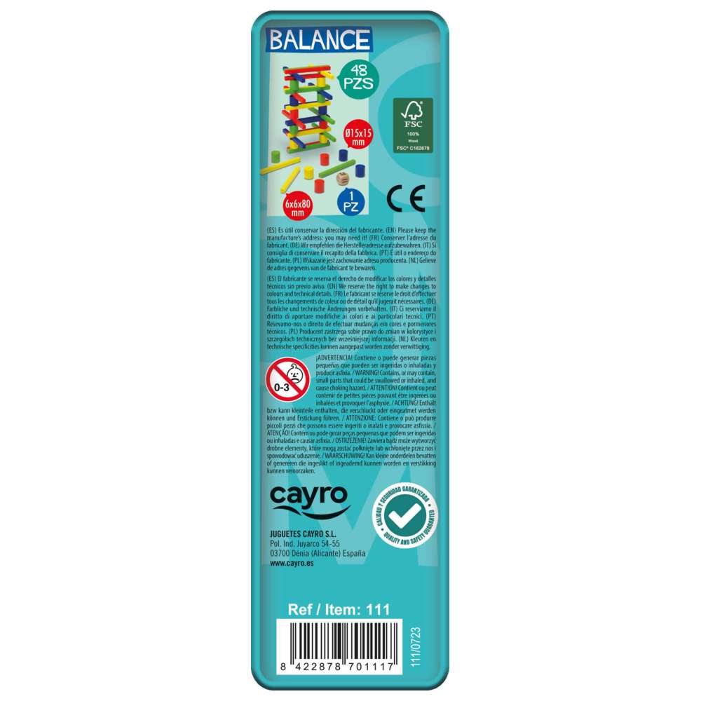 Cayro - Balance Stacking Toy With Metal Box - 48 Pcs