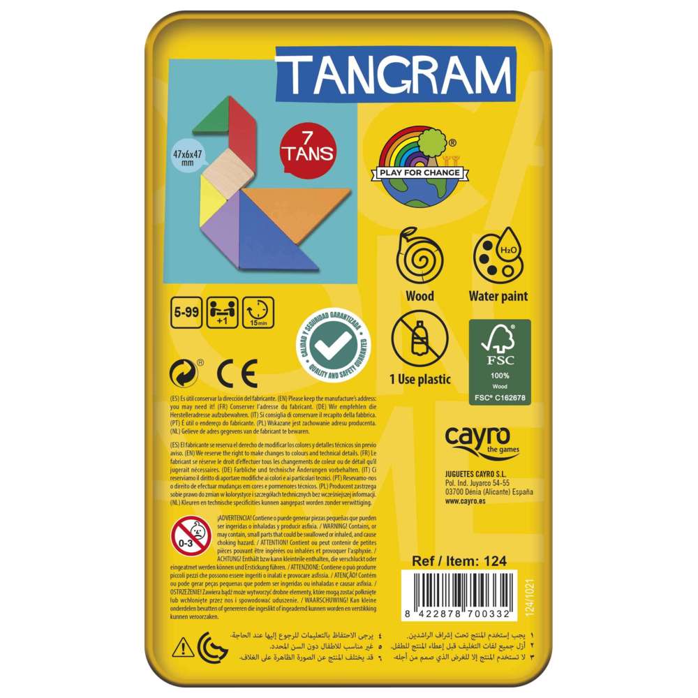 Cayro - Tangram Learning Puzzle w/ Metal Box - 7 Pcs