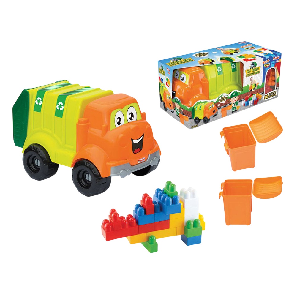 Dede - My First Garbage Truck With Blocks - 30 Pc Set