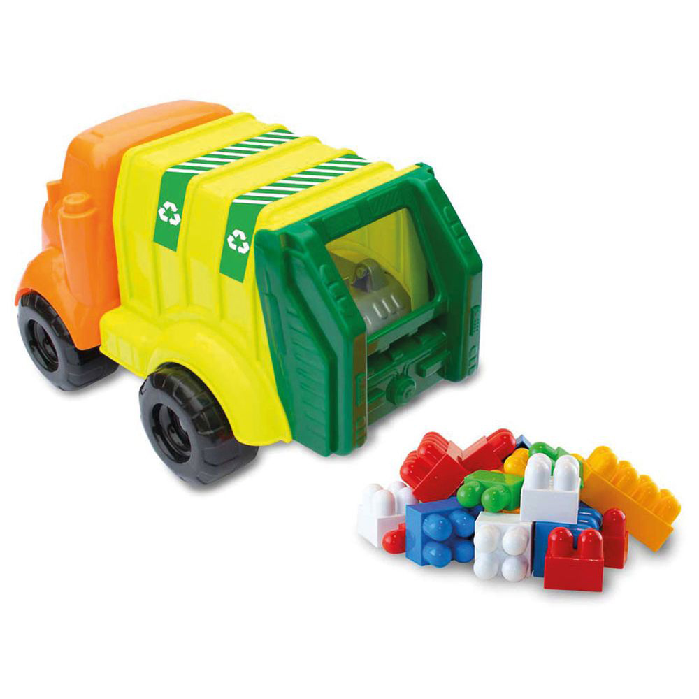 Dede - My First Garbage Truck With Blocks - 30 Pc Set